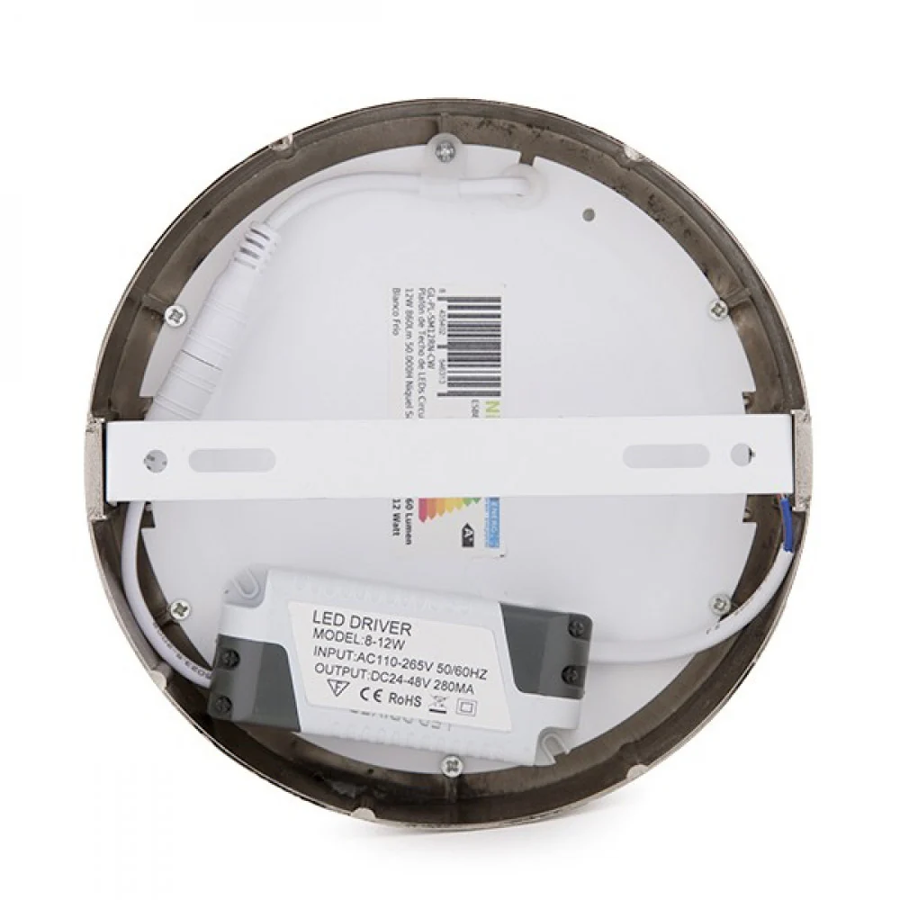 Plafón LED 12W 1200Lm 6000ºK Circular Niquel Satinado 50.000H  [GL-PL-SM12RN-CW] - Image 4
