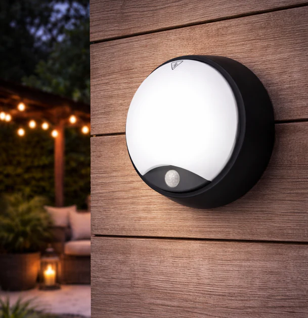 Plafón LED Exterior 10W 1000Lm CCT (Tonalidad Luz Regulable) 3000-4000-6500ºK  Detector Proximidad IP65 Acabado Negro