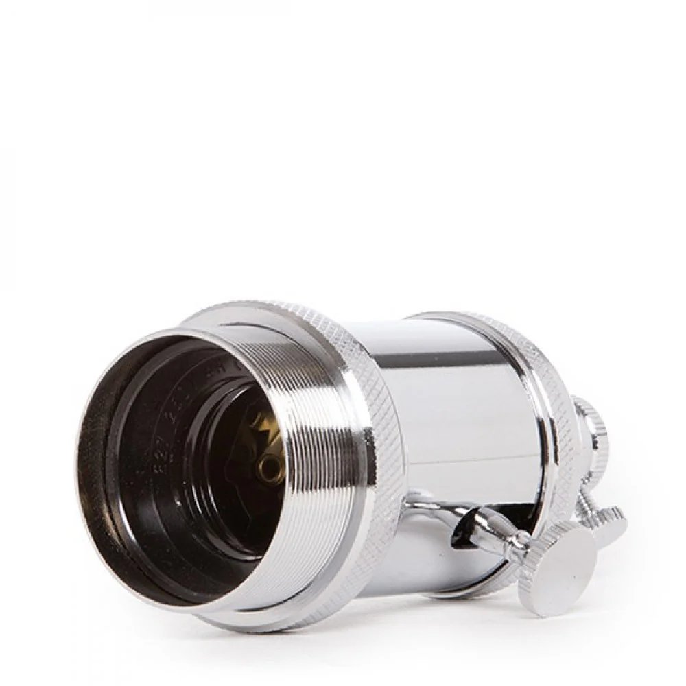 Portalámparas E27 Cobre Baquelita- Interruptor Rotativo, Color Cromo [AM-AH008 - Image 3