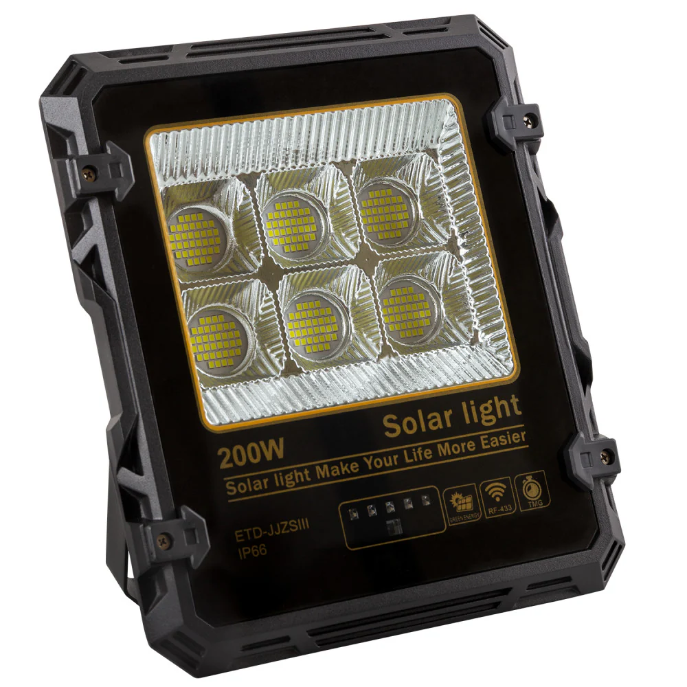 Proyector 200W con Panel Solar Control Remoto IP65  [1916-FLSOL-200W-CW] - Image 2