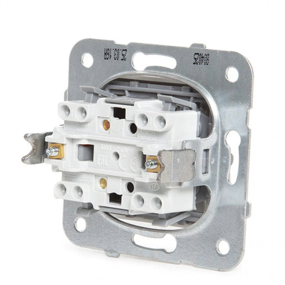 Pulsador Panasonic Karre10A 250V Bastidor Metálico con Garras/ Tecla Blanca - Image 3