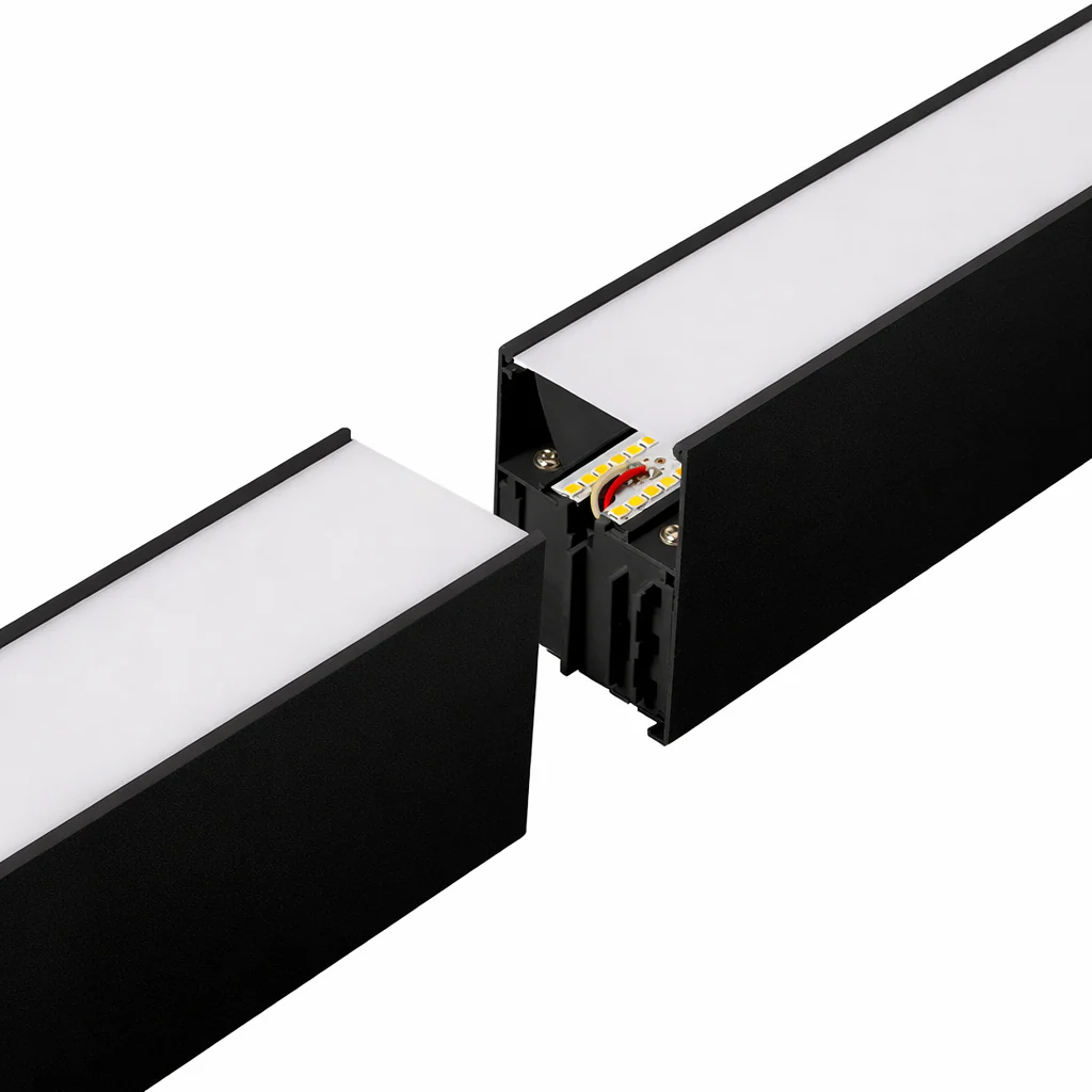Luminaria LED Enlazable 38W 3800Lm 150cm IP20 CCT 3000-6500K (Tonalidad Luz Regulable) 75º  Superficie/ Suspendida Acabado Negro - Image 3