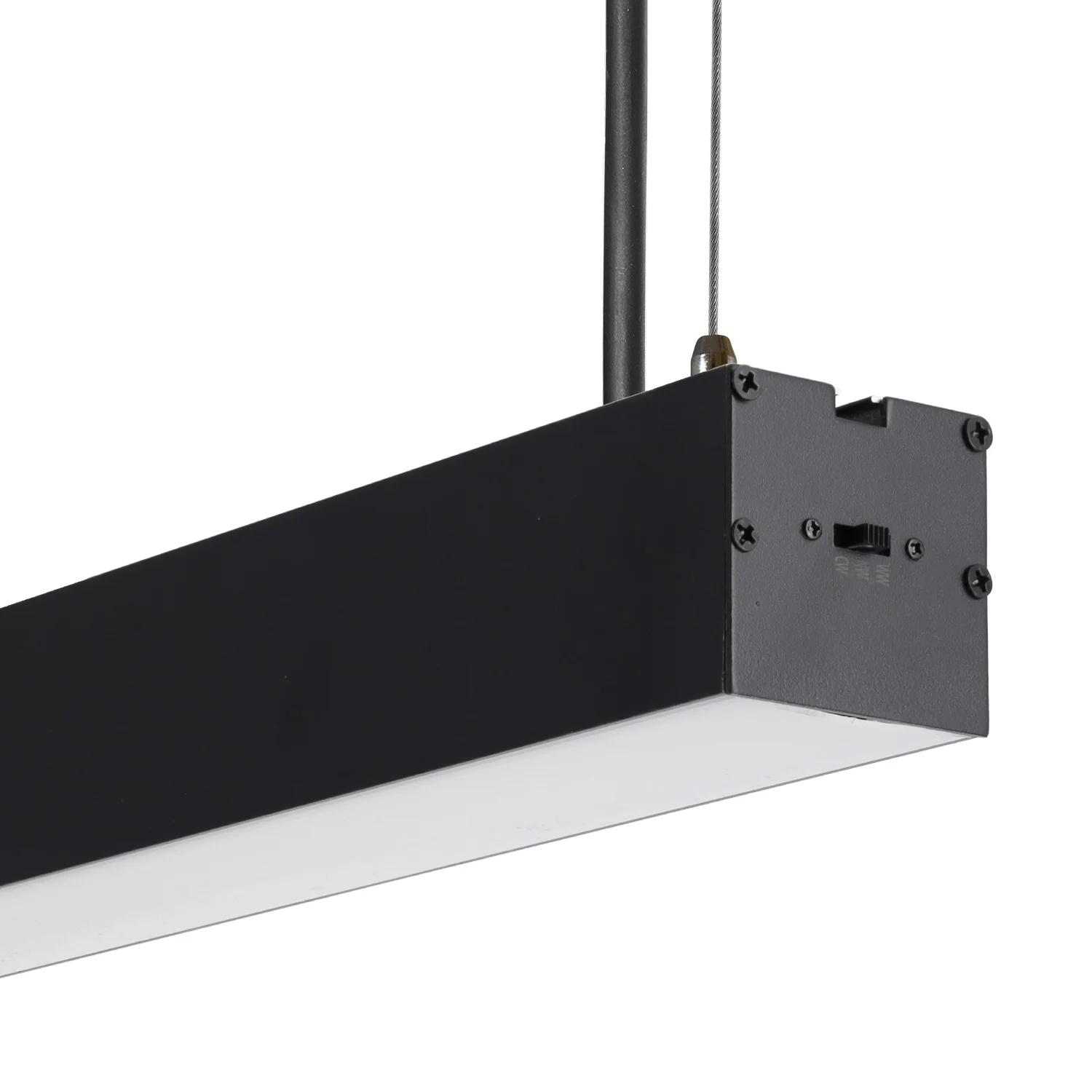 Luminaria LED Enlazable 38W 3800Lm 150cm IP20 CCT 3000-6500K (Tonalidad Luz Regulable) 75º  Superficie/ Suspendida Acabado Negro - Image 5
