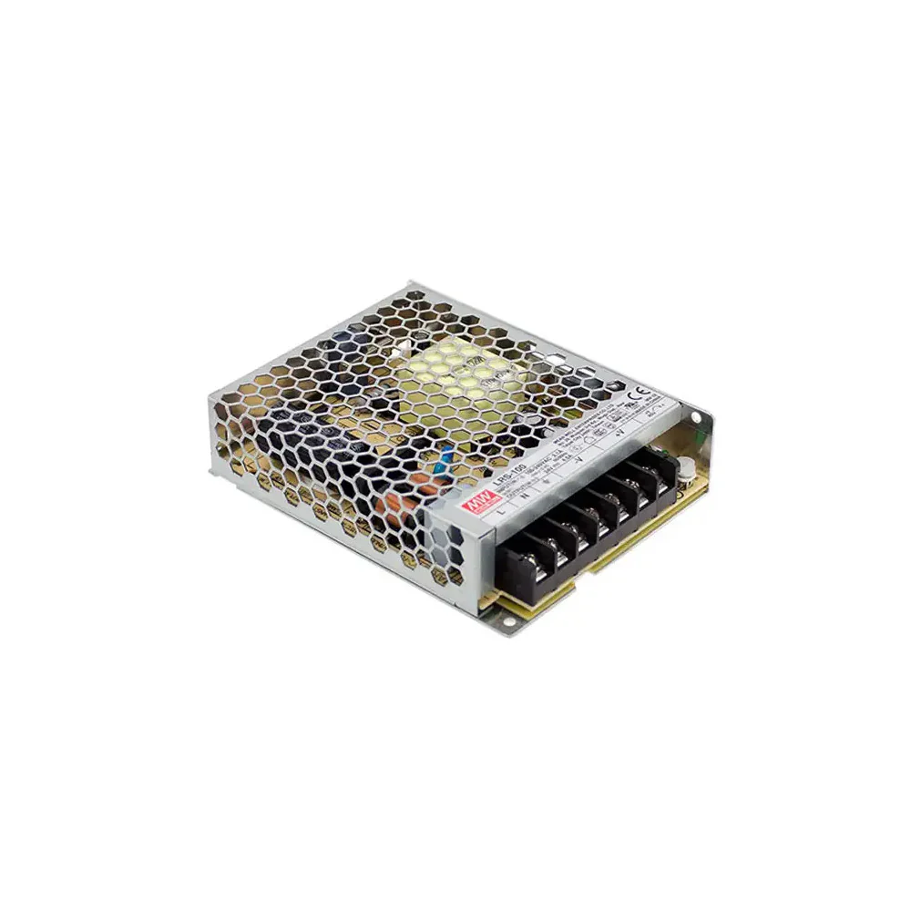 RS-100-24  Transformador MEANWELL Entrada 88-264VAC Salida 24VDC 4,5 A 108W Aislamiento 3000 VAC