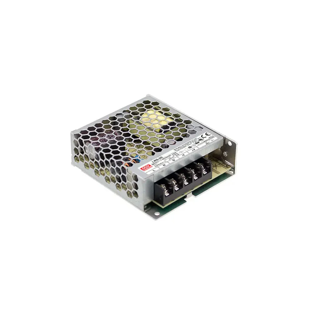 RS-50-12  Transformador MEANWELL Entrada 88-264VAC Salida 12VDC 4,2A 50W  Aislamiento 3000VAC