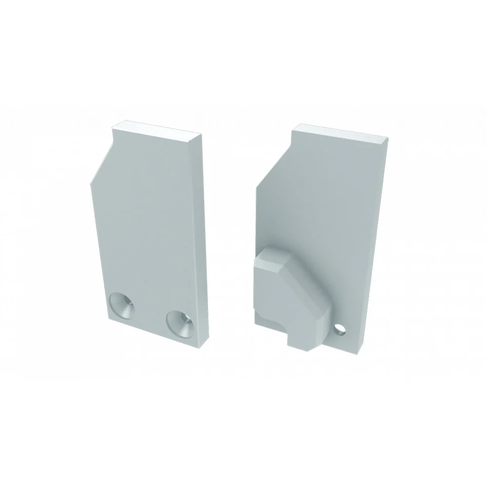 Tapón Final Perfíl Tipo I6 (Cristal 6mm) - Aluminio-Plata- Izquierda - Con Agujero - Image 5