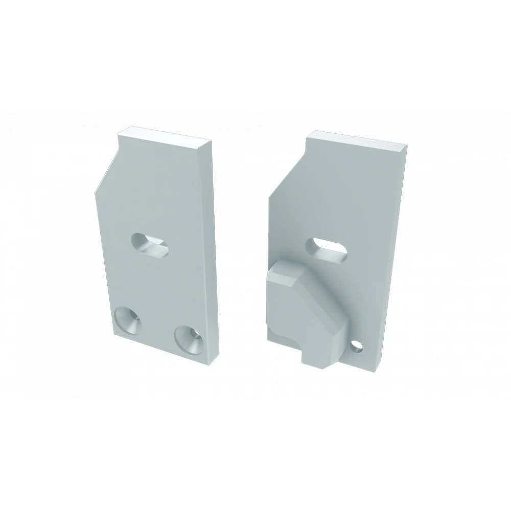Tapón Final Perfíl Tipo I6 (Cristal 6mm) - Aluminio-Plata- Izquierda - Con Agujero - Image 8