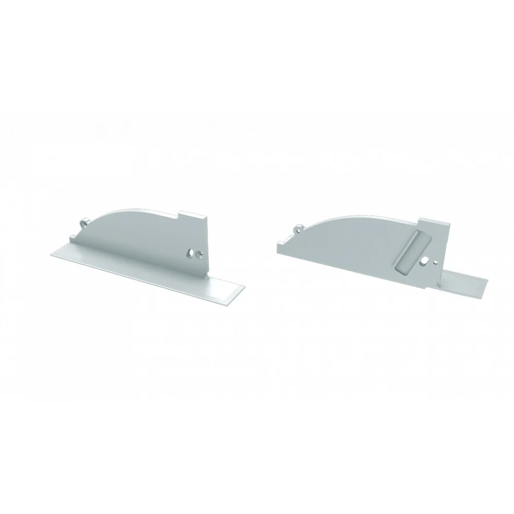 Tapón Final Perfíl Tipo TOPO LL-12-0861-10 - Aluminio - Blanco - Derecha - Con Agujero