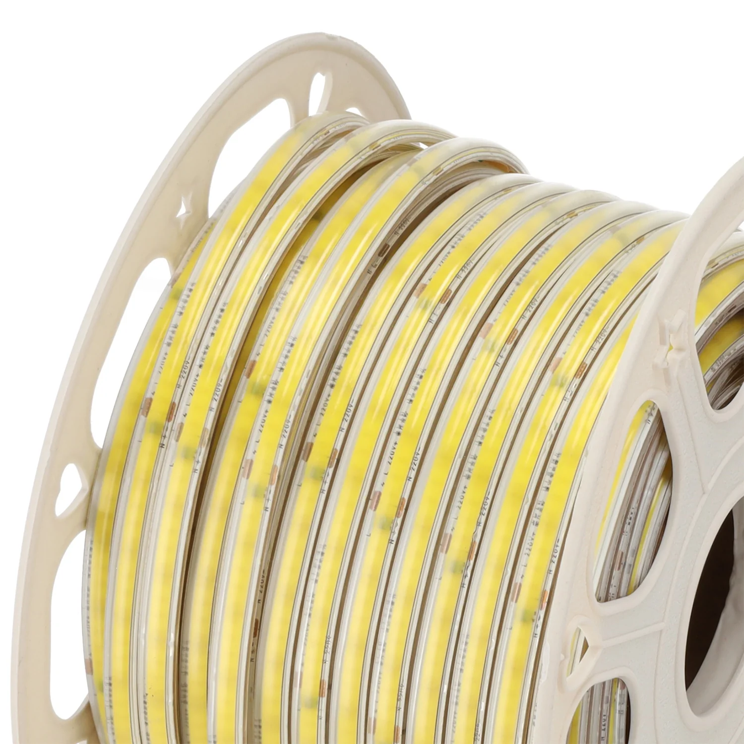 Tira de Leds COB Autorectificada 220VAC 10W/m IP65 - 50 Metros Cinta 3M Blanco Cálido 3000K - Image 2