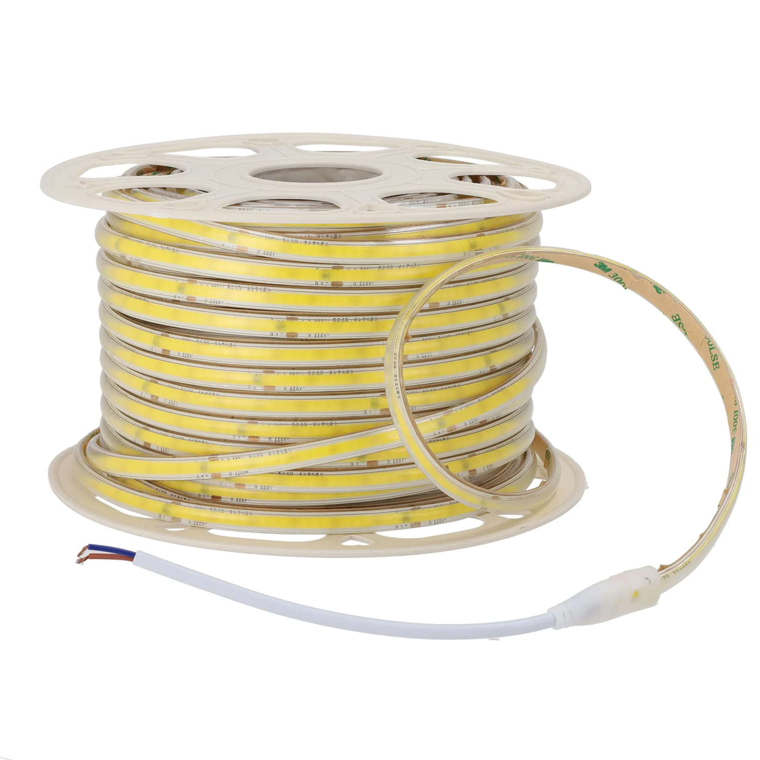 Tira de Leds COB Autorectificada 220VAC 10W/m IP65 - 50 Metros Cinta 3M Blanco Cálido 3000K - Image 3