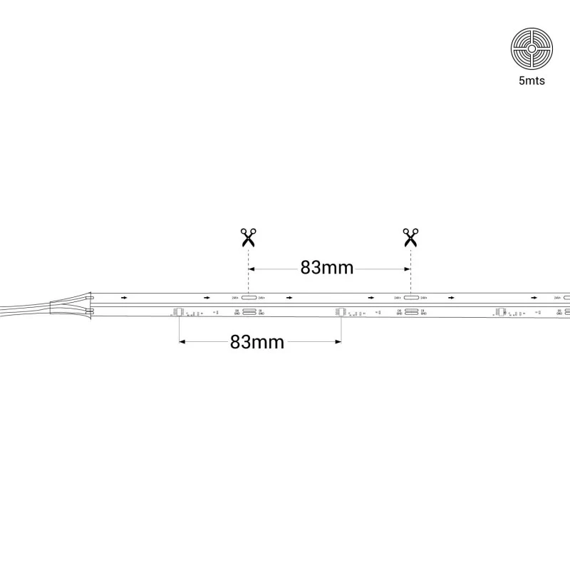 Tira LED COB Digital IC 2811 12W/M 24VDC IP20 6.000ºK Rollo 5M - Image 6