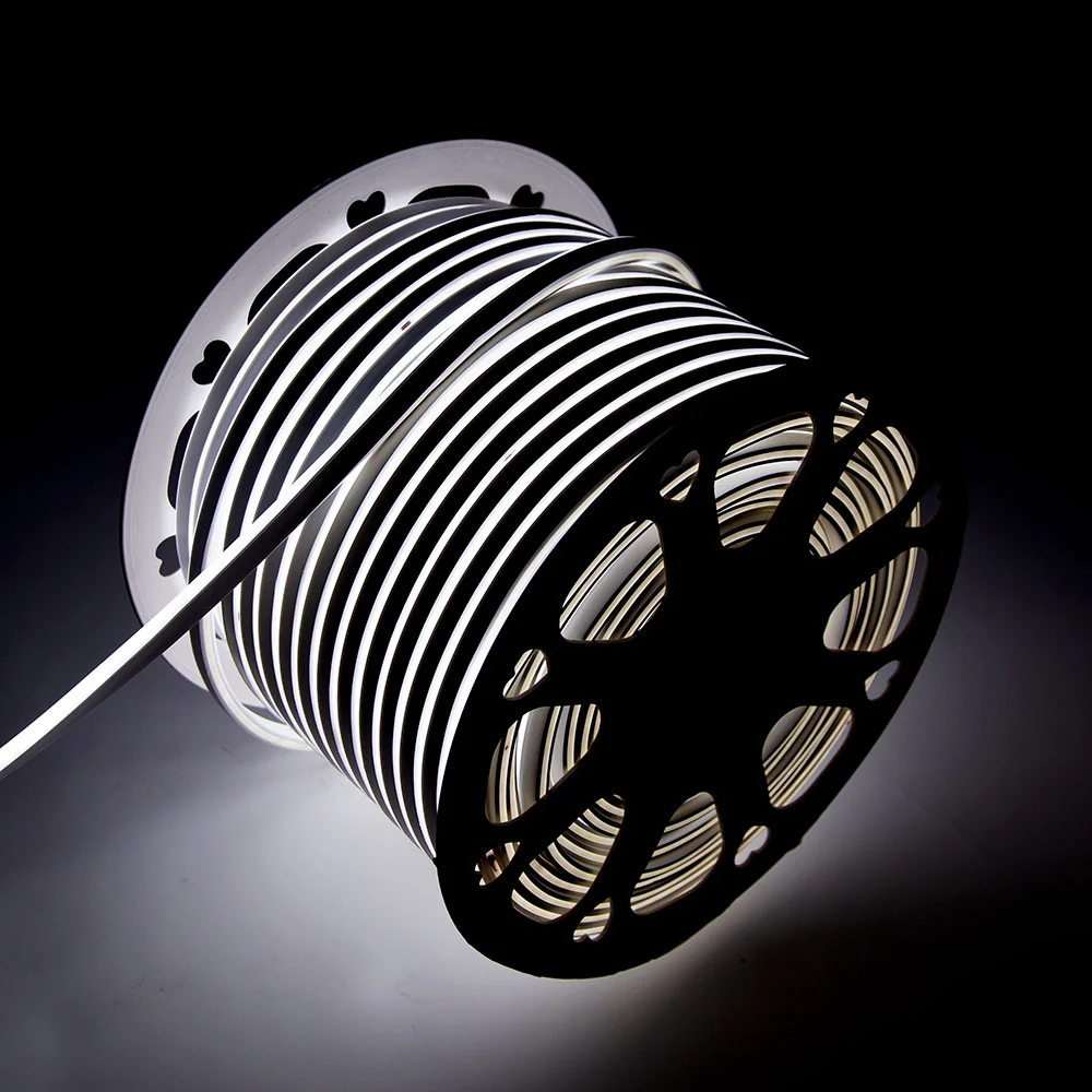 Tira LED Manguera "Neon Flex" 6W 6000ºK 24V 8x16mm Simple 120xSMD2835 6W/M x1M 40.000H - Corte 5CM  [HONSPVC8x16S220CMCW]