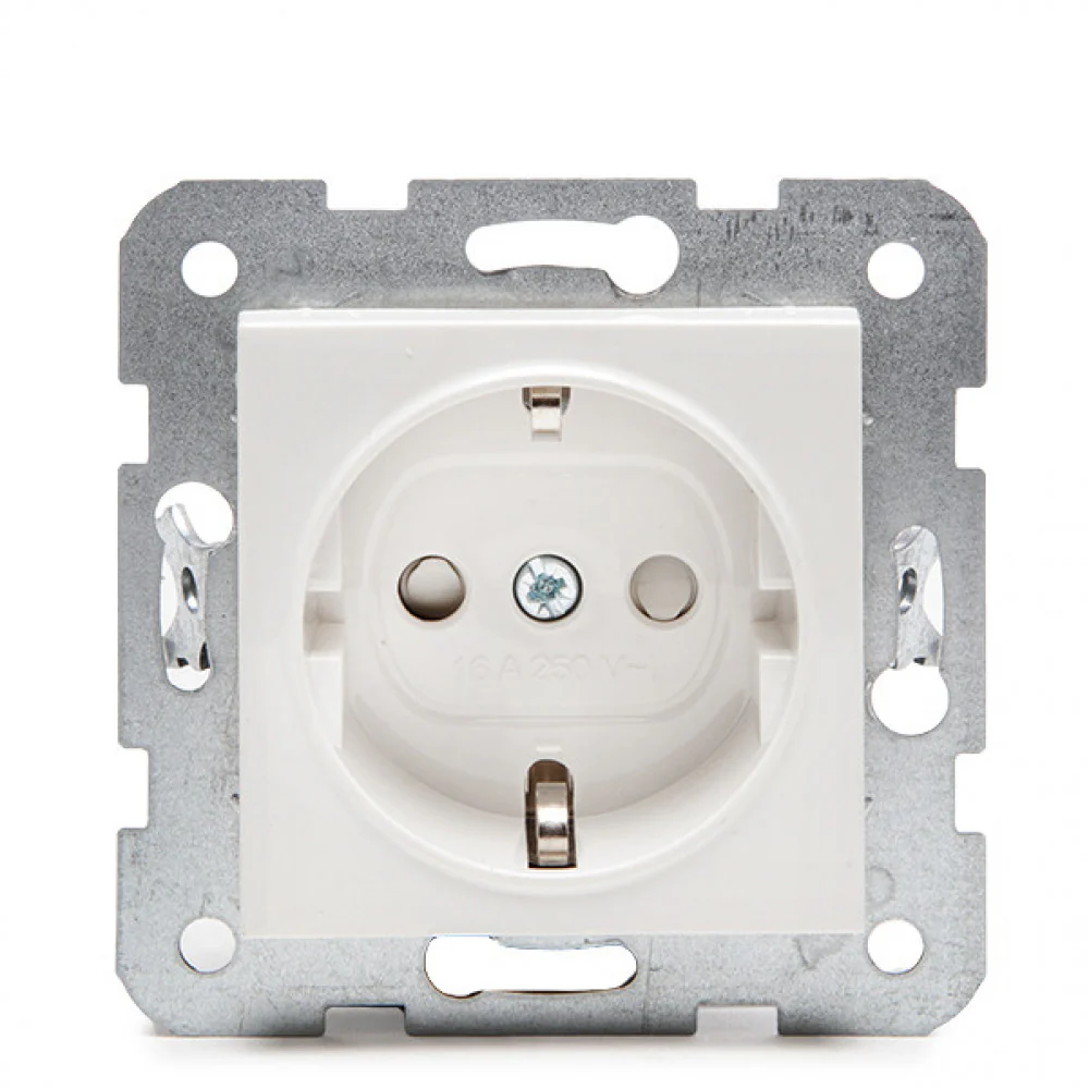 Toma de Corriente Panasonic Karre 16A 250V Bastidor Metálico con Garras/Protección Infantil/Cazoleta Blanca - Image 2