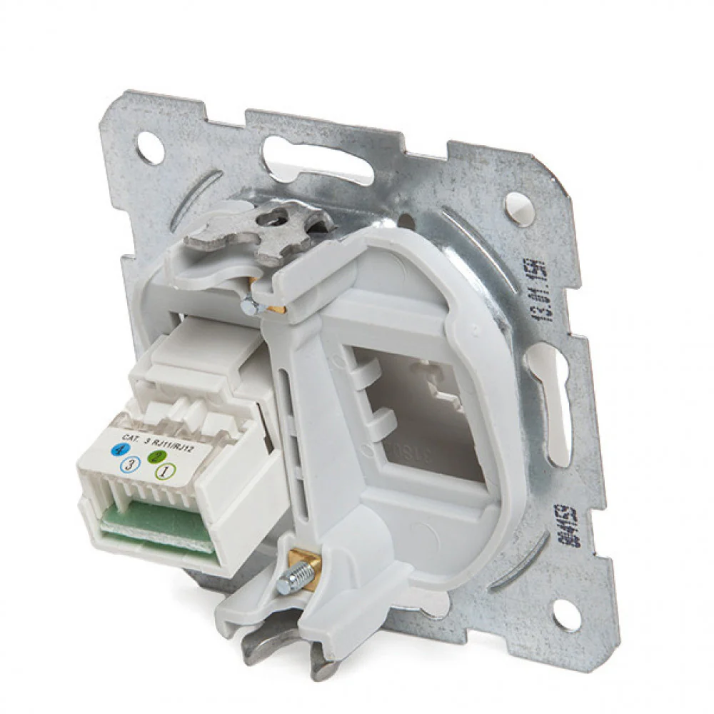 Toma de Teléfono Panasonic Karre 1 X Rj11 - Bastidor Metálico Garras - Tapa Frontal Blanca - Image 3