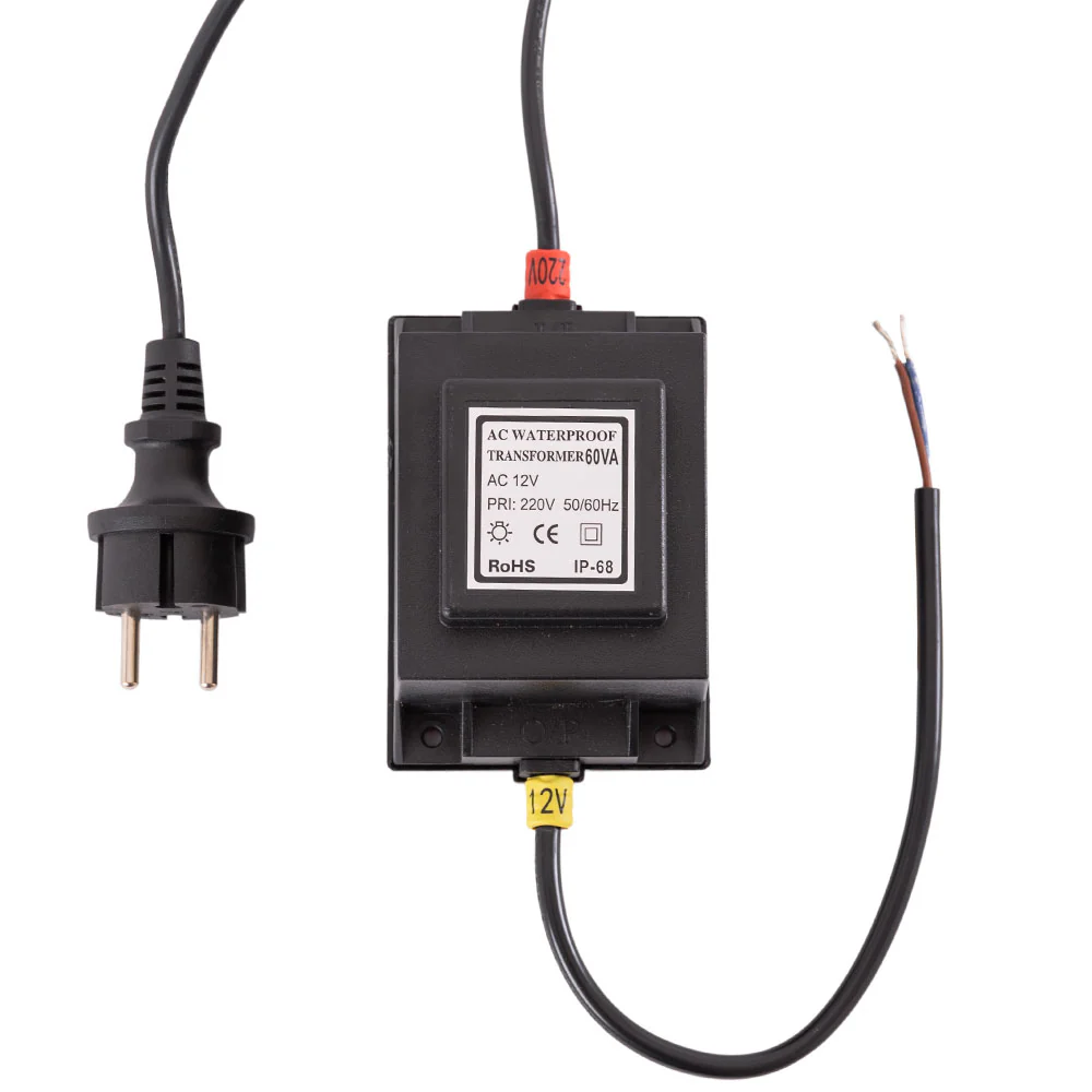 Transformador -  Fuente de Alimentación AC/DC -  Convertidor AC/DC 230 VAC/12VDC -  60W  IP68 [PL21900060WIP68]
