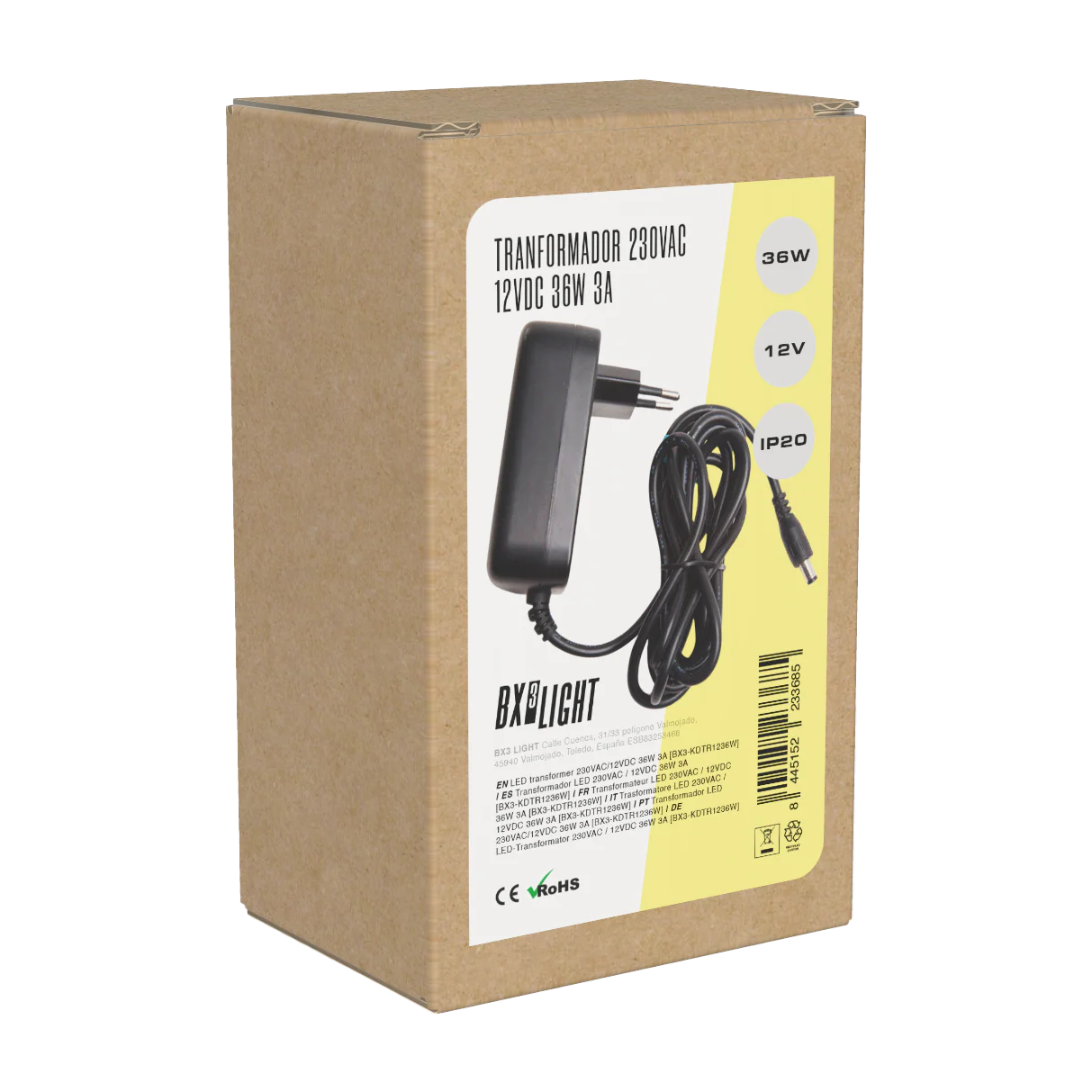 Transformador LED 230VAC/12VDC 36W 3A  [BX3-KDTR1236W] - Image 2