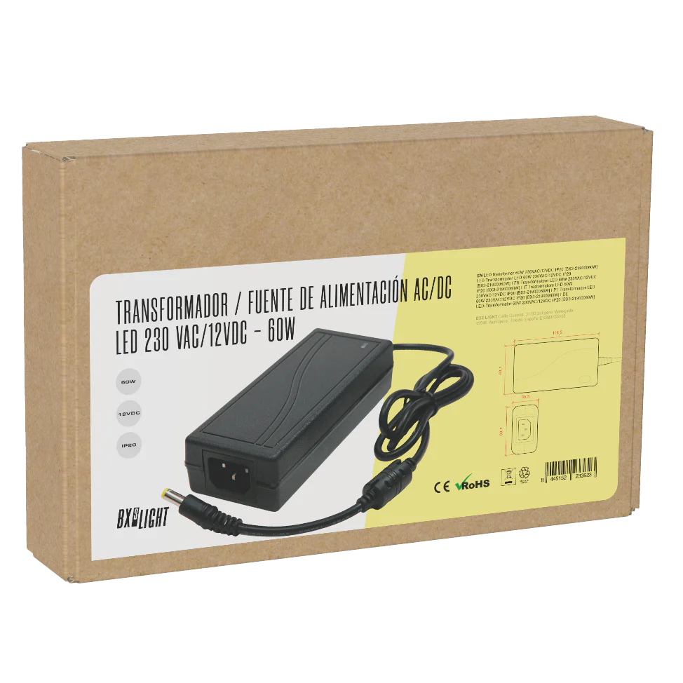 Transformador LED 60W 230VAC/12VDC IP20  [BX3-21900060W] - Image 2