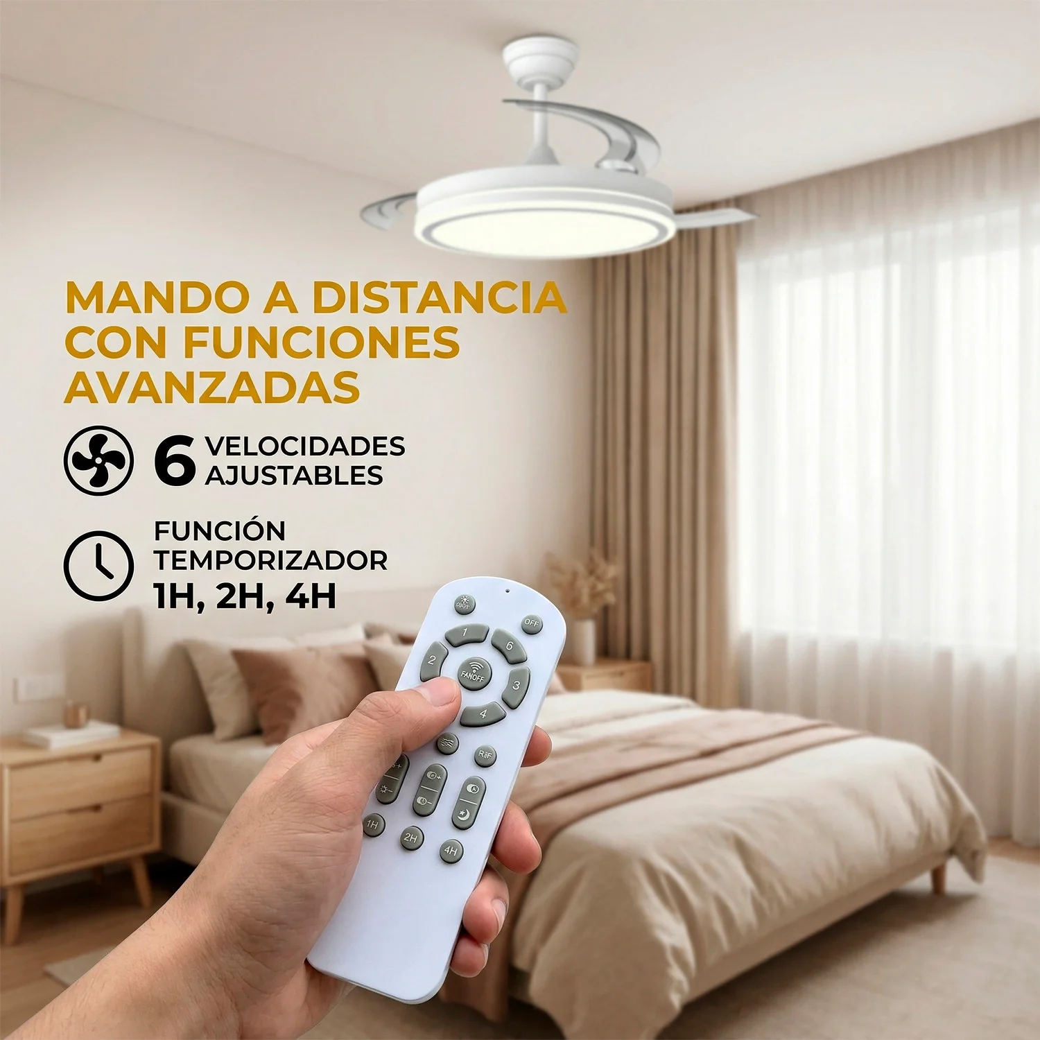 Ventilador Dc Blanco Función Verano-Invierno 59W 6980lm 3500-4000-6500k - Image 5